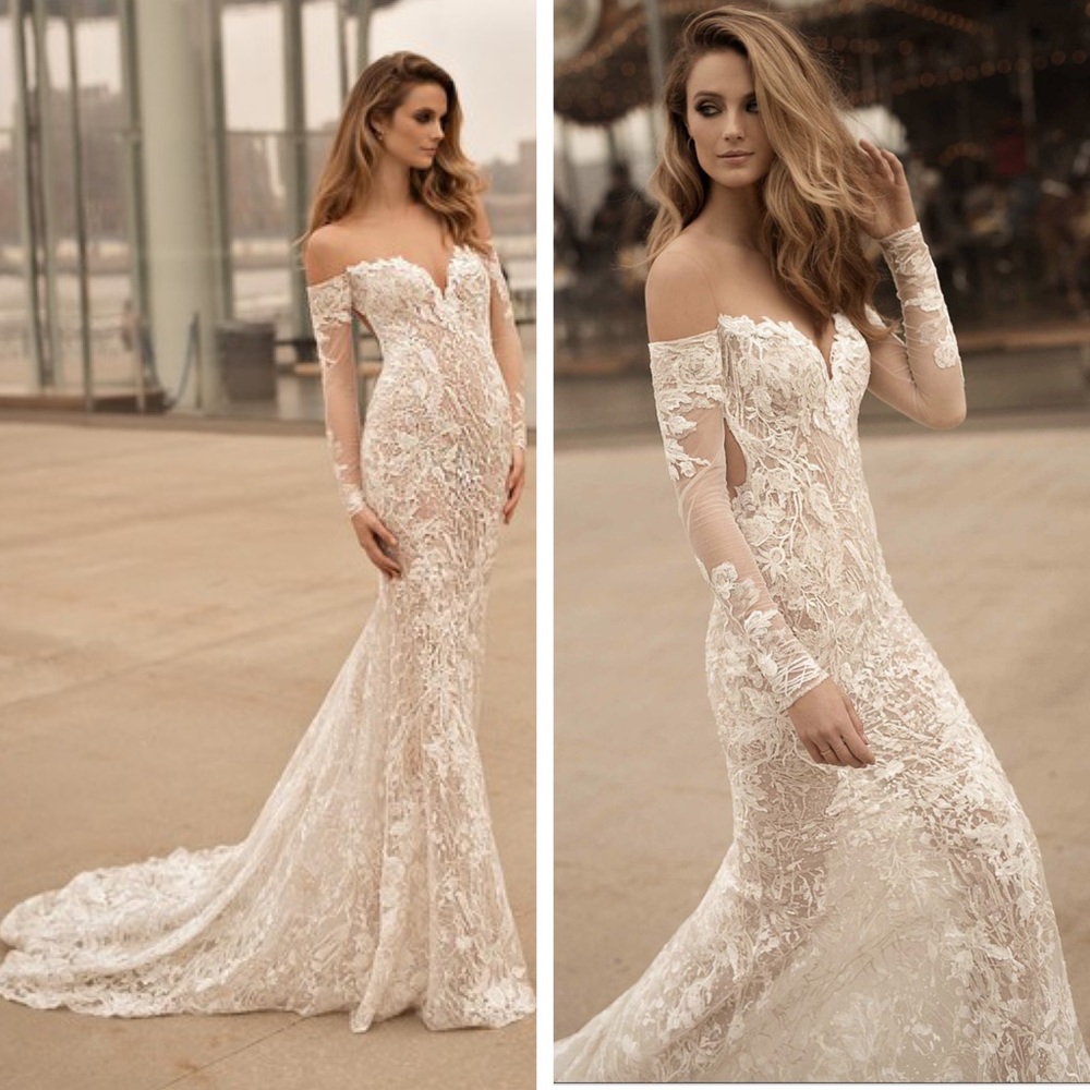 BERTA Bridal 18-20 Embroidered Wedding Dress in Ivory